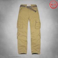 heren abercrombie fitch lang cargo broek pocket band khaki On Sale Outlet ffomb502